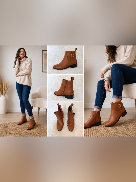AEROSOLES Shoes - AEROSOLES Brown Leather Ankle Booties